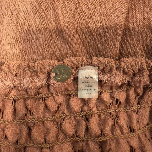 FREE PEOPLE ONE womens size M Adella strappy crochet handkerchief hem mini dress - Picture 5 of 10